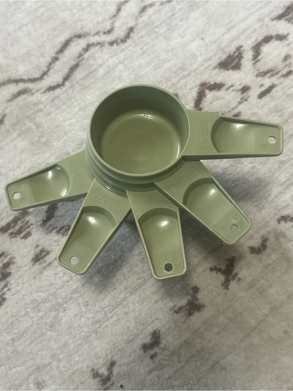Vintage Tupperware Avocado set of 5 Measuring Cups
